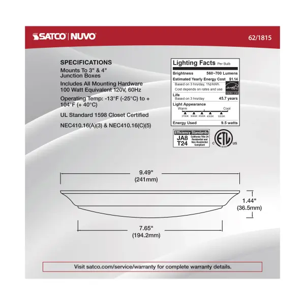 10-Inch LED Disk Light with Selectable Color Temperature - Image 4