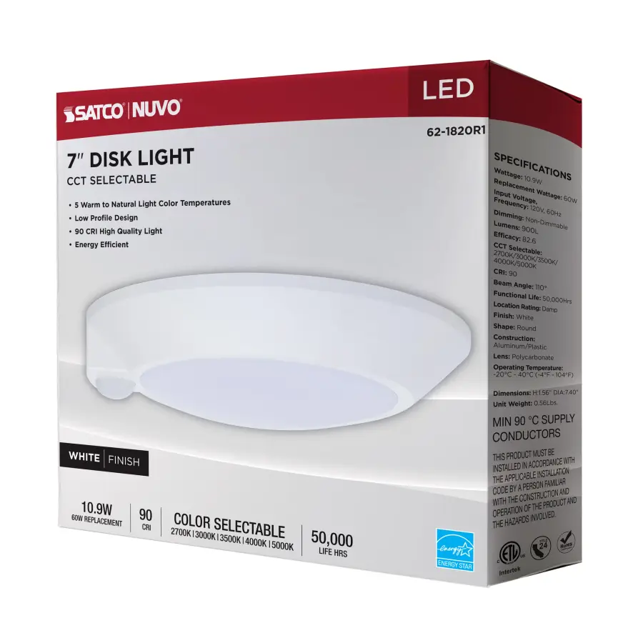 7" LED Disk Light with Occupancy Sensor - CCT Selectable - Image 17