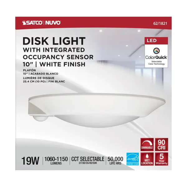 10" LED Disk Light with Occupancy Sensor - CCT Selectable - Image 4