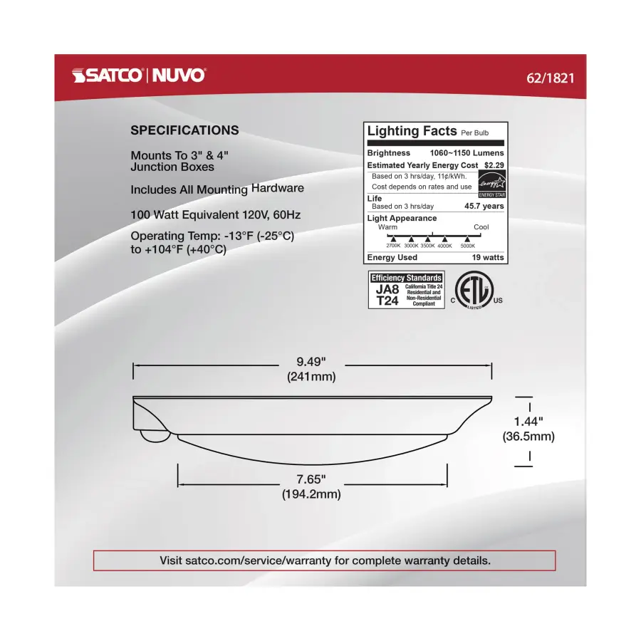 10" LED Disk Light with Occupancy Sensor - CCT Selectable - Image 5
