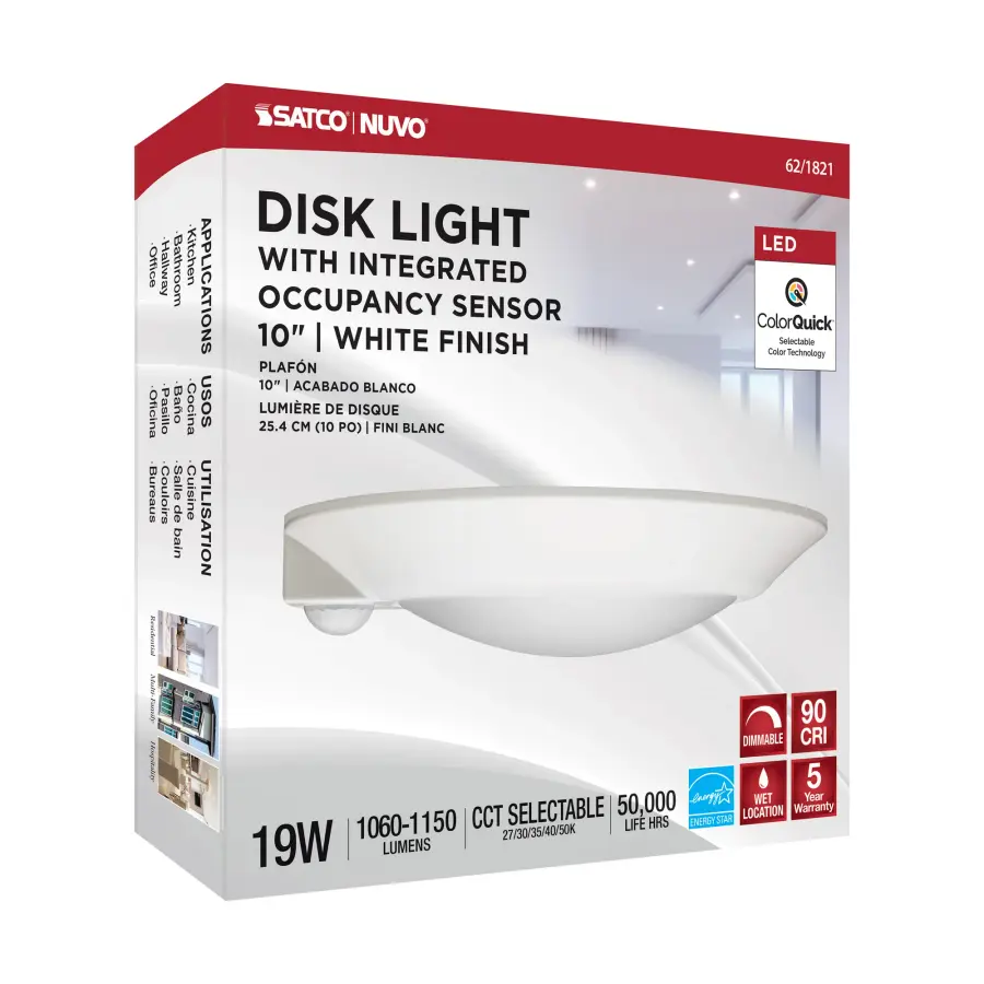 10" LED Disk Light with Occupancy Sensor - CCT Selectable - Image 9