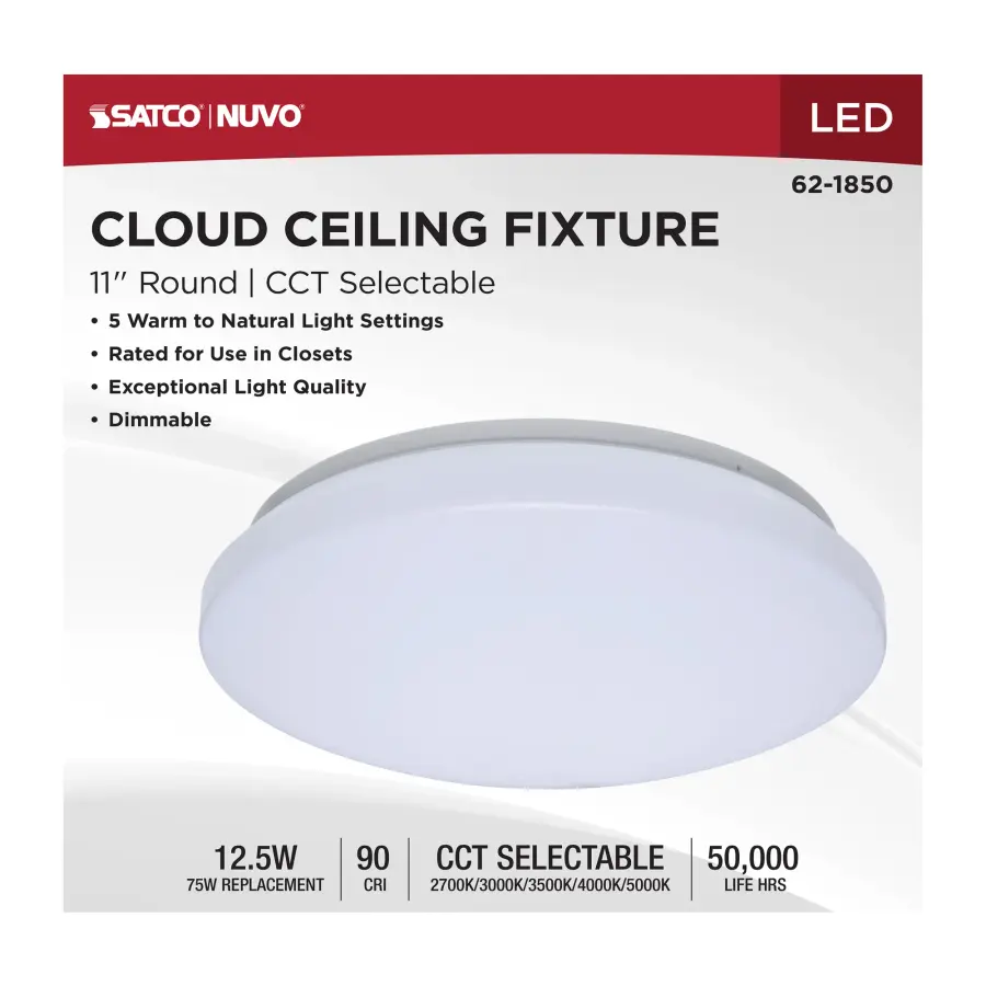 11" LED Cloud Flush Mount - CCT Selectable - Image 9