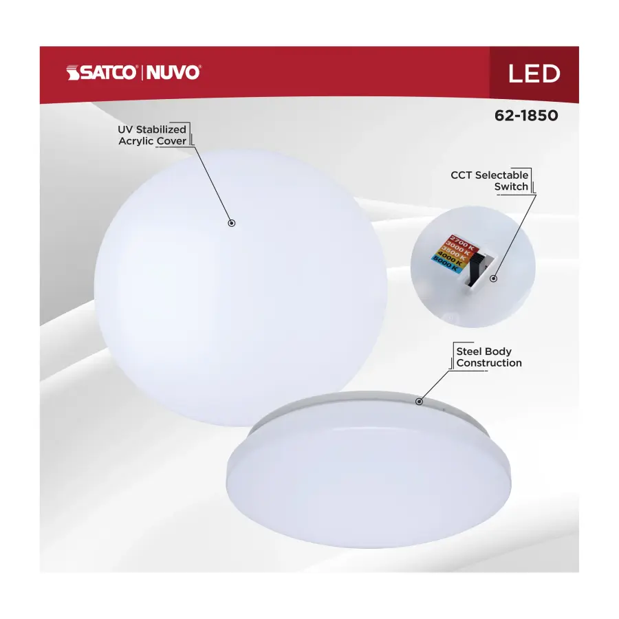 11" LED Cloud Flush Mount - CCT Selectable - Image 10
