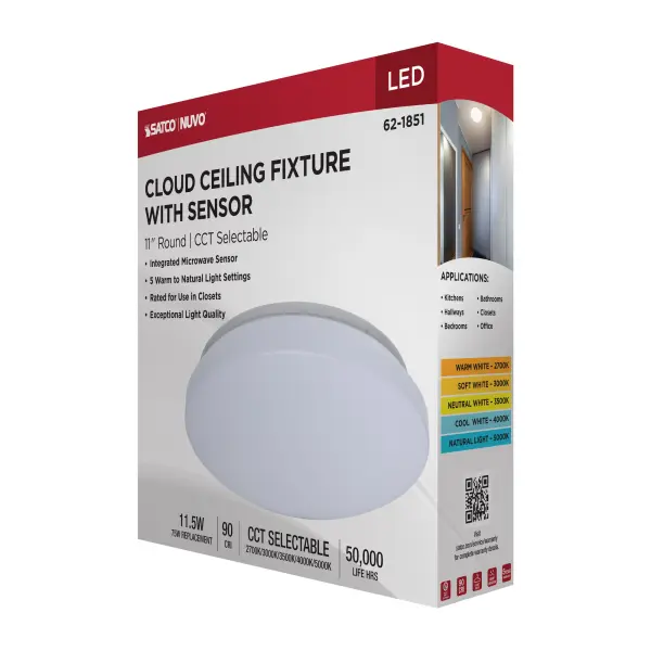 11" LED Cloud Flush Mount with Motion Sensor - Image 16
