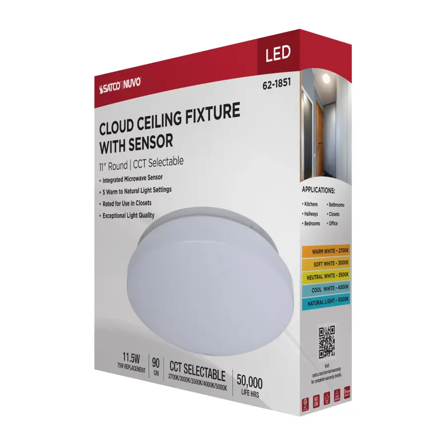 11" LED Cloud Flush Mount with Motion Sensor - Image 16