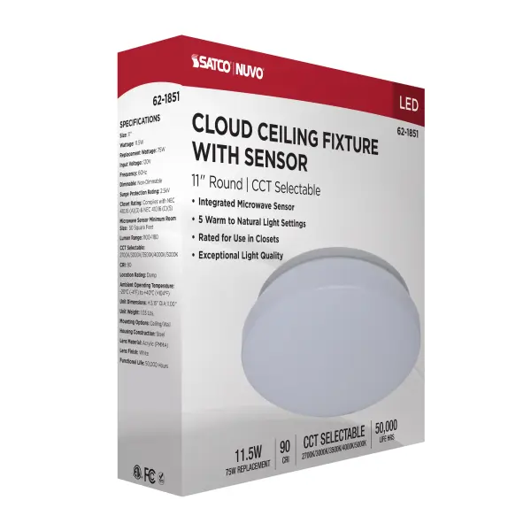 11" LED Cloud Flush Mount with Motion Sensor - Image 17