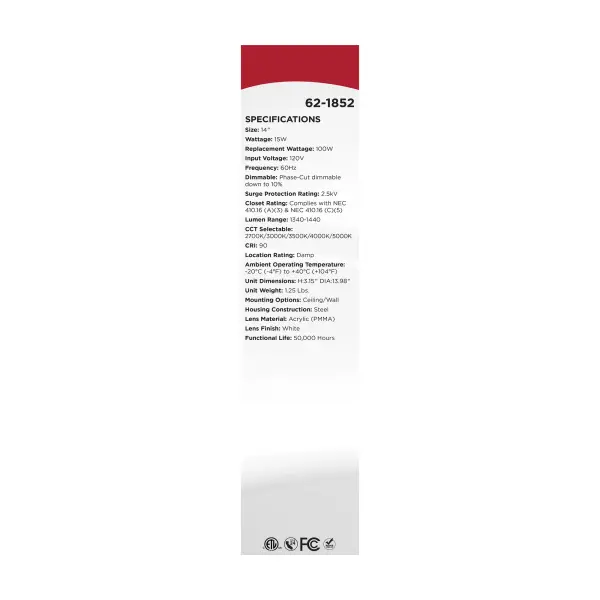 14" LED Cloud Flush Mount - CCT Selectable - Image 12