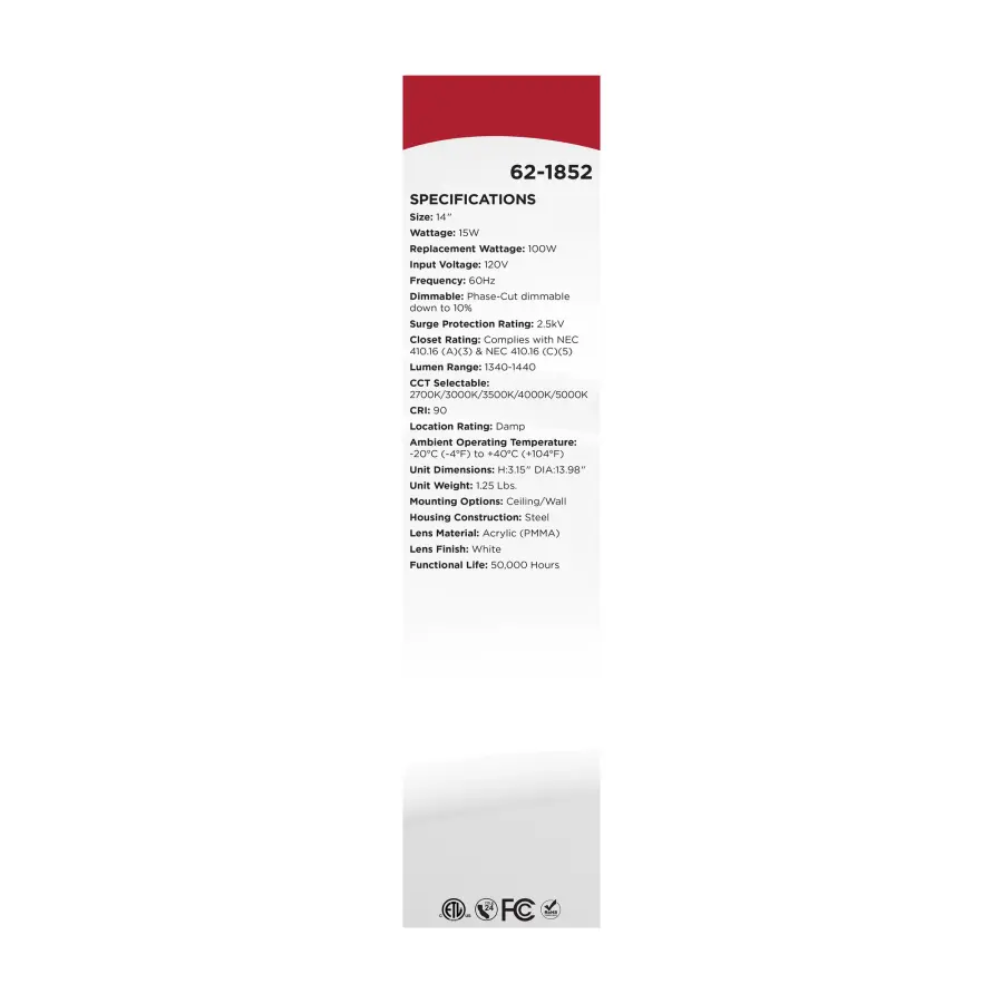 14" LED Cloud Flush Mount - CCT Selectable - Image 12