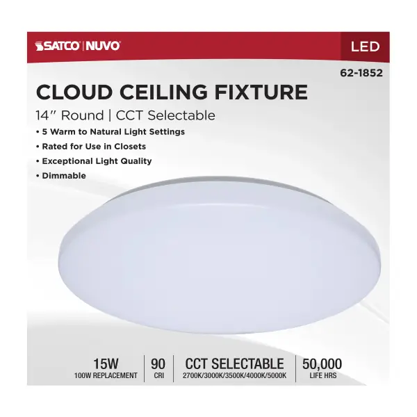 14" LED Cloud Flush Mount - CCT Selectable - Image 9