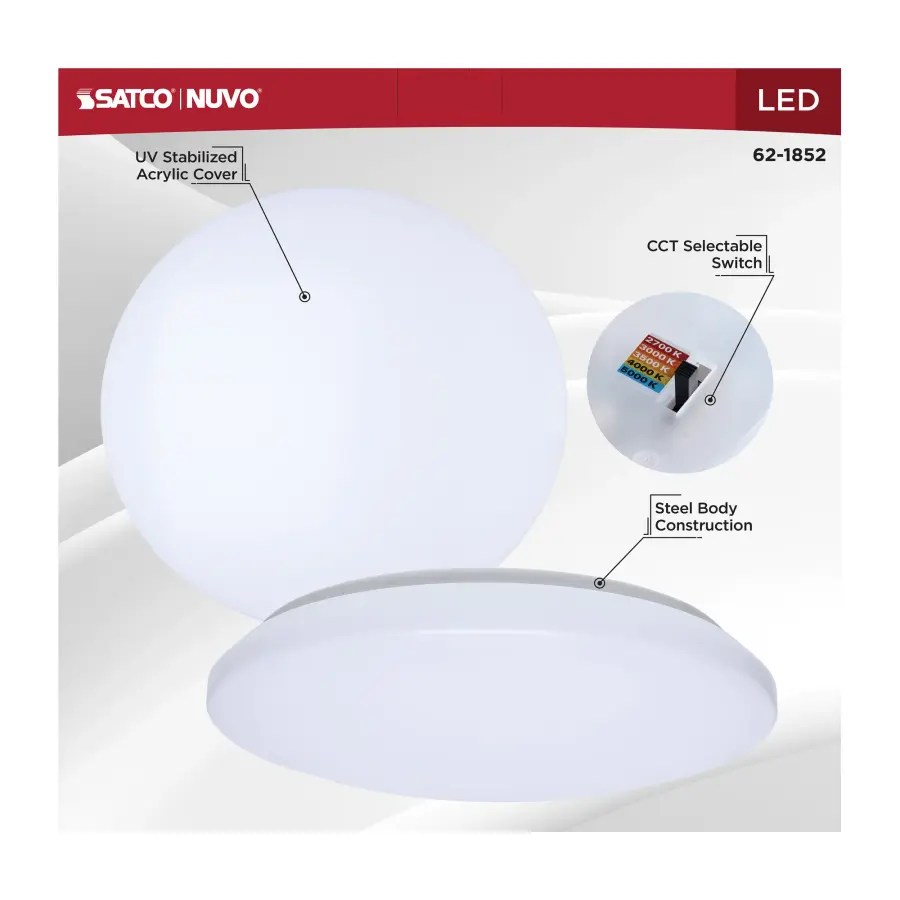 14" LED Cloud Flush Mount - CCT Selectable - Image 10