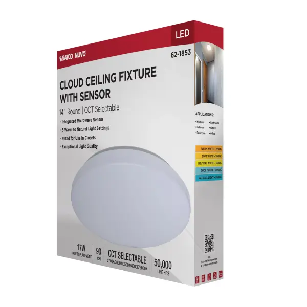 14" LED Cloud Flush Mount with Motion Sensor - Image 16
