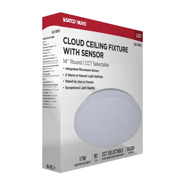 14" LED Cloud Flush Mount with Motion Sensor - Image 17