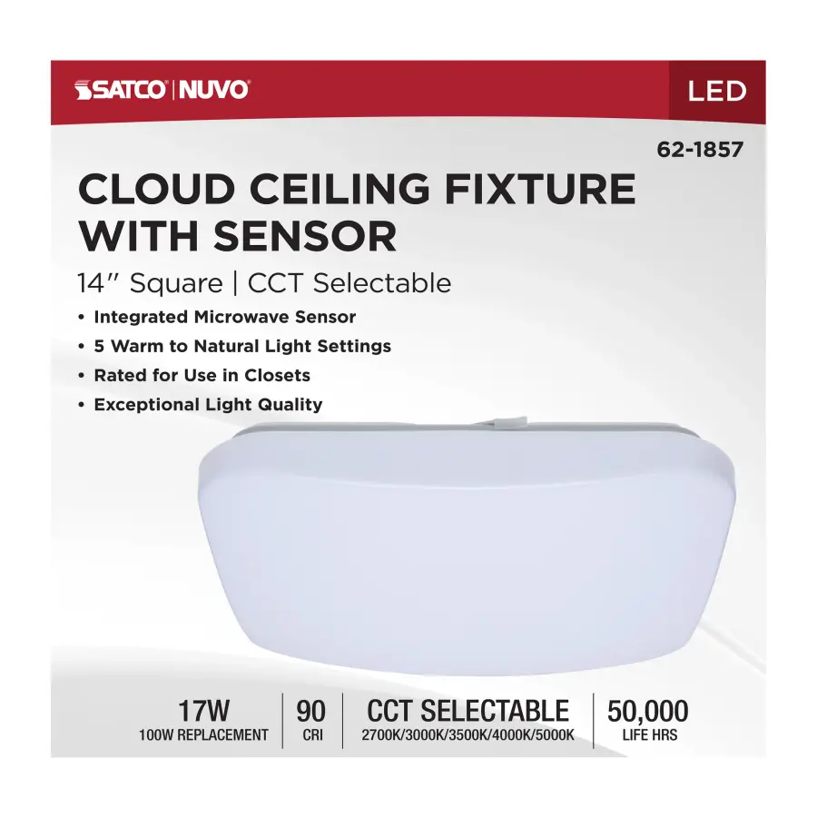 14" LED Cloud Flush Mount with Motion Sensor - Image 13
