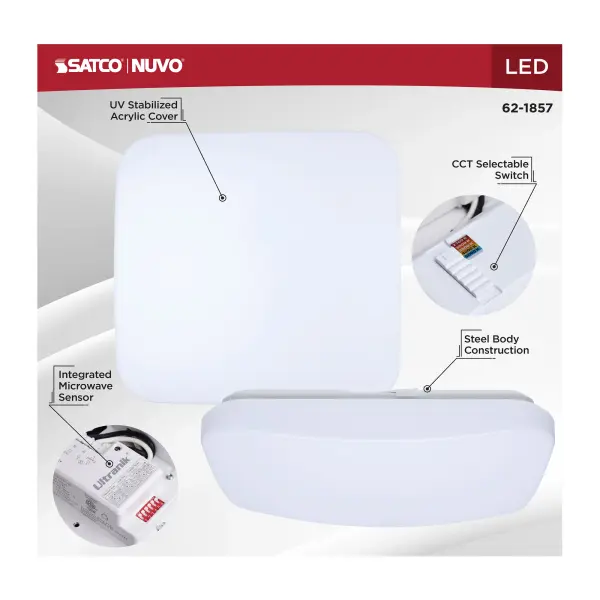 14" LED Cloud Flush Mount with Motion Sensor - Image 14