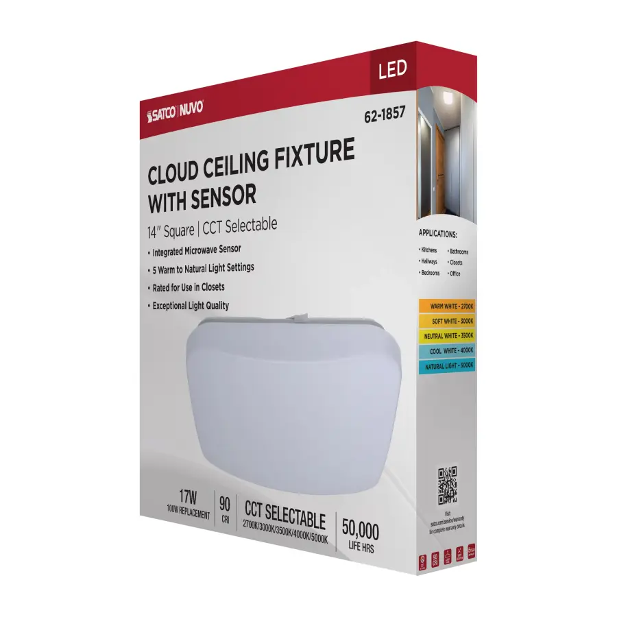 14" LED Cloud Flush Mount with Motion Sensor - Image 17