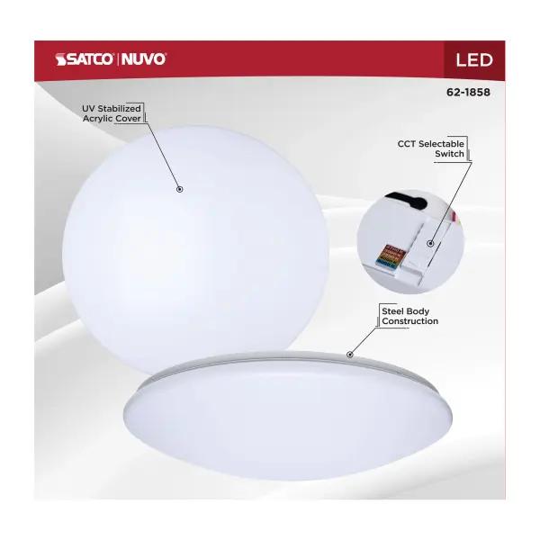 19" LED Cloud Flush Mount - CCT Selectable - Image 11