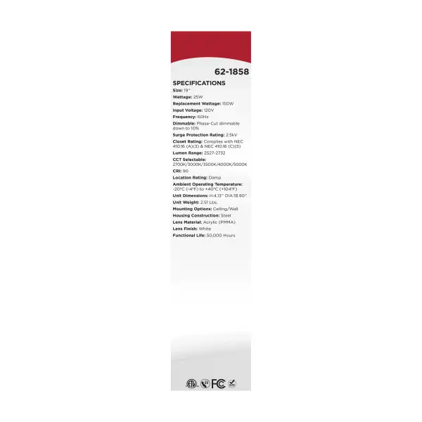 19" LED Cloud Flush Mount - CCT Selectable - Image 13