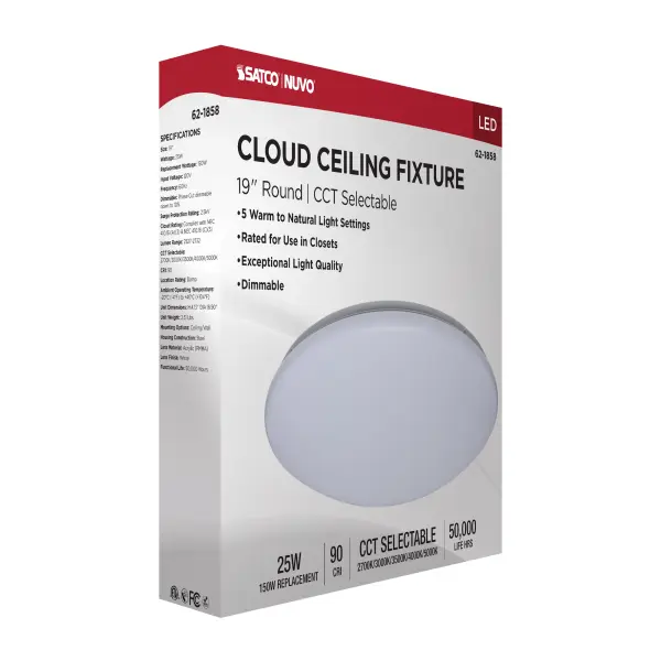 19" LED Cloud Flush Mount - CCT Selectable - Image 15
