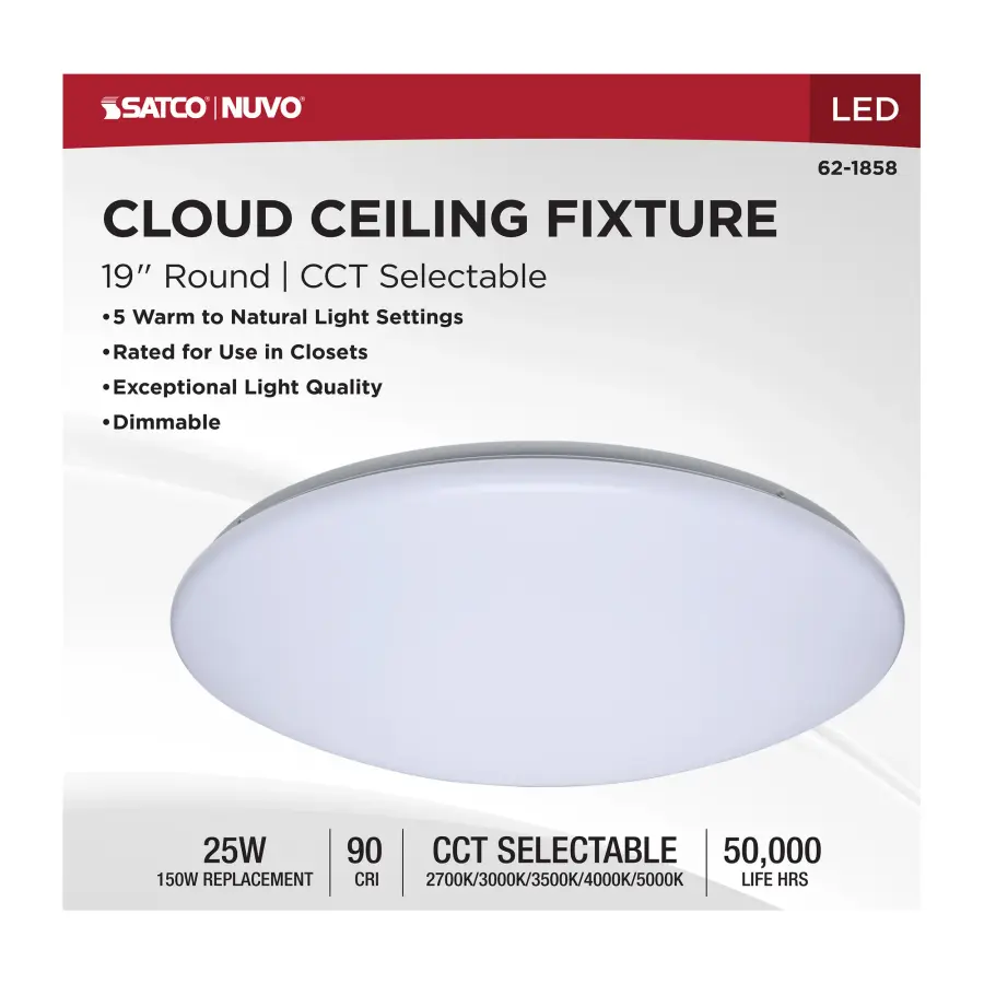19" LED Cloud Flush Mount - CCT Selectable - Image 10