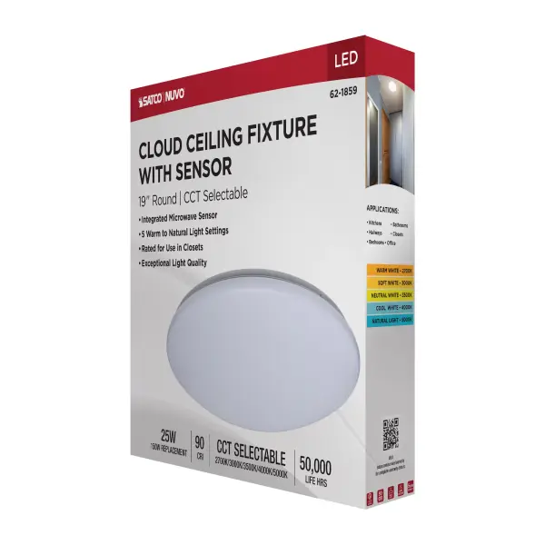 19" LED Cloud Flush Mount with Motion Sensor - Image 16