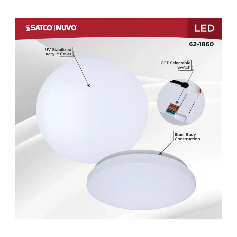 11" LED Cloud Flush Mount - CCT Selectable - Image 11