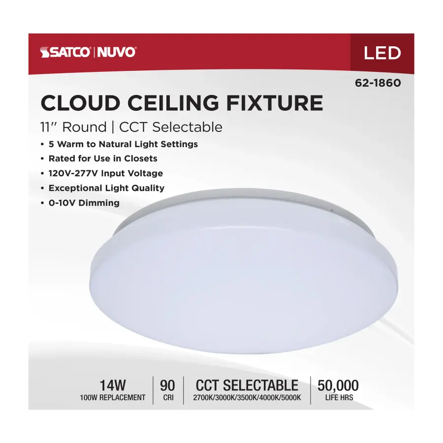 11" LED Cloud Flush Mount - CCT Selectable - Image 10