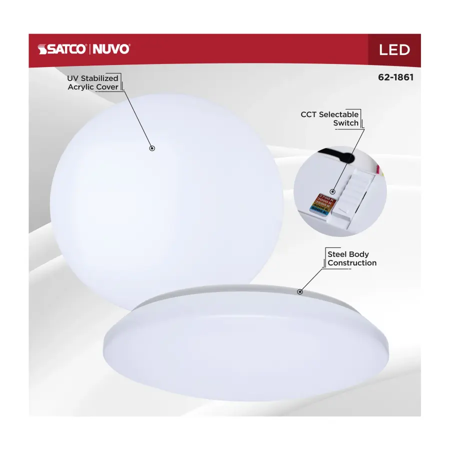 14" LED Cloud Flush Mount - CCT Selectable - Image 11
