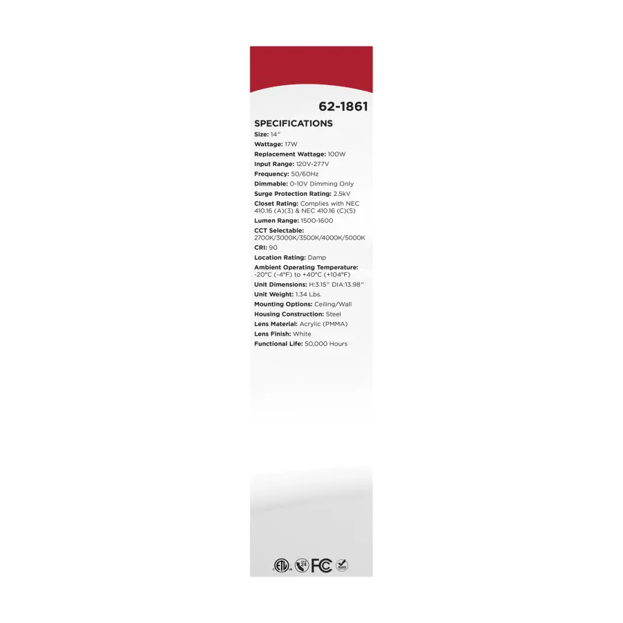 14" LED Cloud Flush Mount - CCT Selectable - Image 13