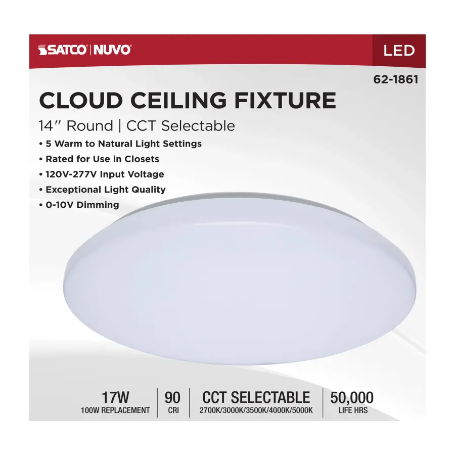 14" LED Cloud Flush Mount - CCT Selectable - Image 10