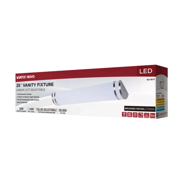 Glamour LED 25" Vanity Light in Brushed Nickel - Image 14
