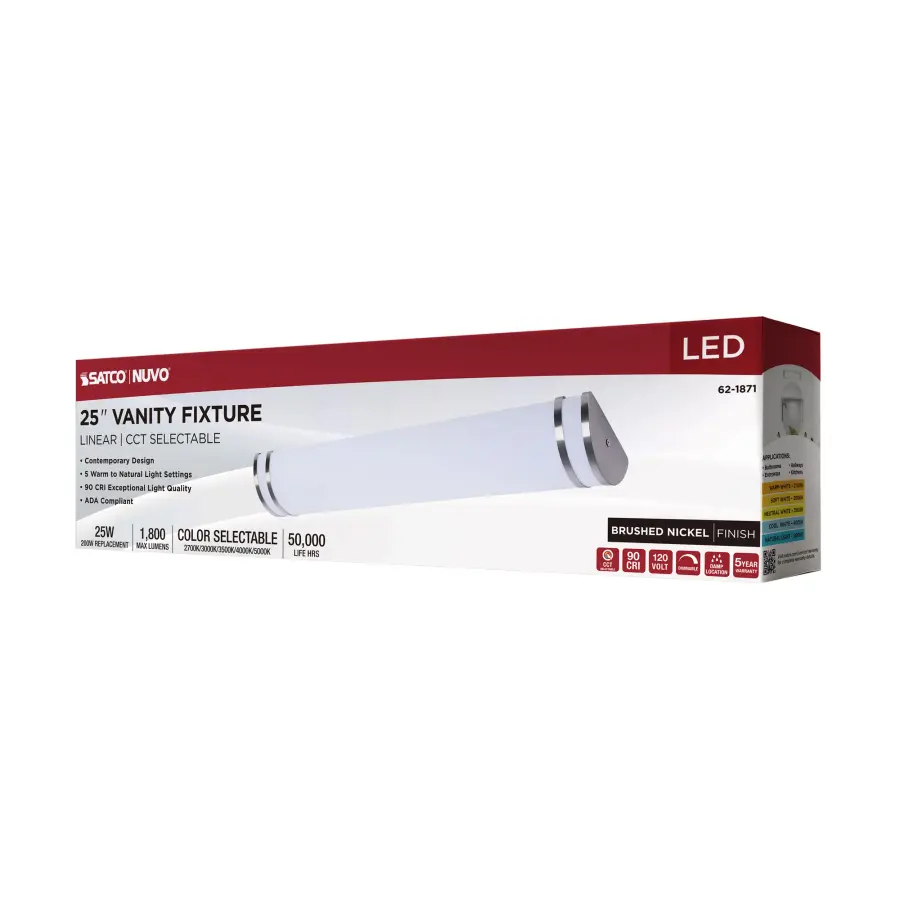 Glamour LED 25" Vanity Light in Brushed Nickel - Image 14