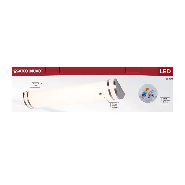 Glamour LED 25" Vanity Light in Brushed Nickel - Image 9