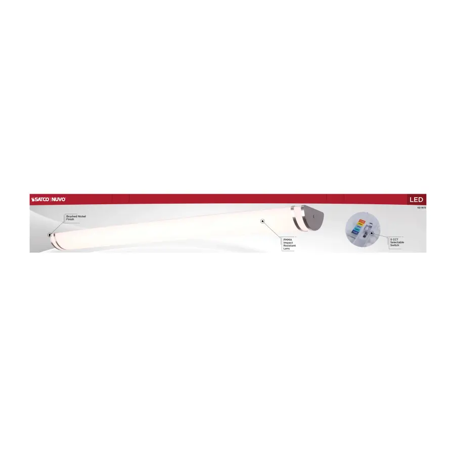 Glamour LED 49" Vanity Light in Brushed Nickel - Image 9