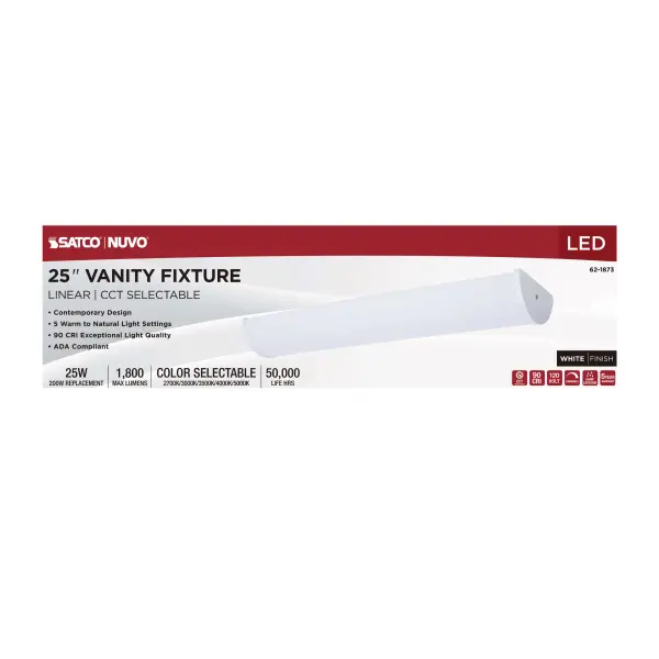 Crispo LED 25" Vanity Light - White - Image 8