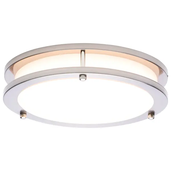 The Glamour LED flush mount combines sleek contemporary styling with practical 5-CCT selectable technology, allowing you to customize lighting from warm 2700K to cool 5000K. Perfect for utility spaces and bedrooms. - alternate view
