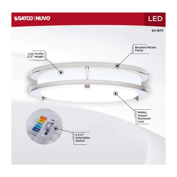 Glamour LED 10" Flush Mount in Brushed Nickel - Image 11