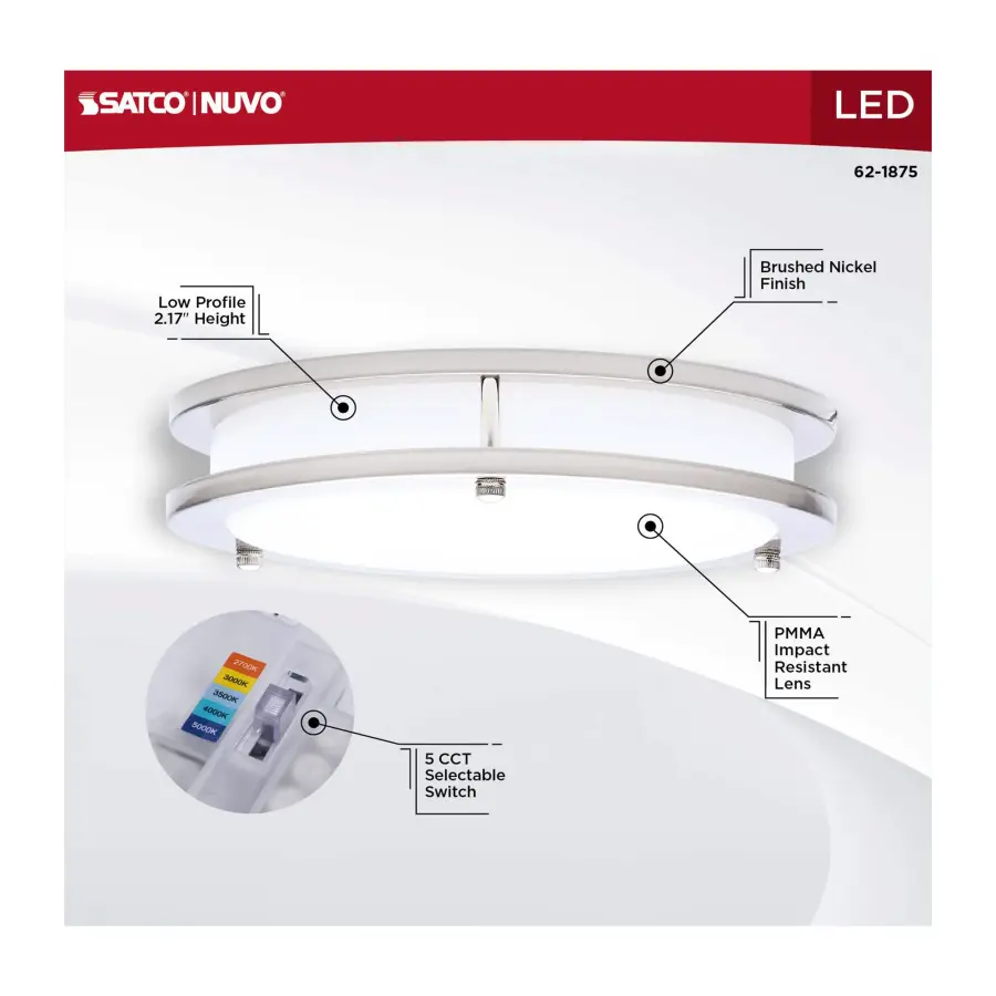 Glamour LED 10" Flush Mount in Brushed Nickel - Image 11