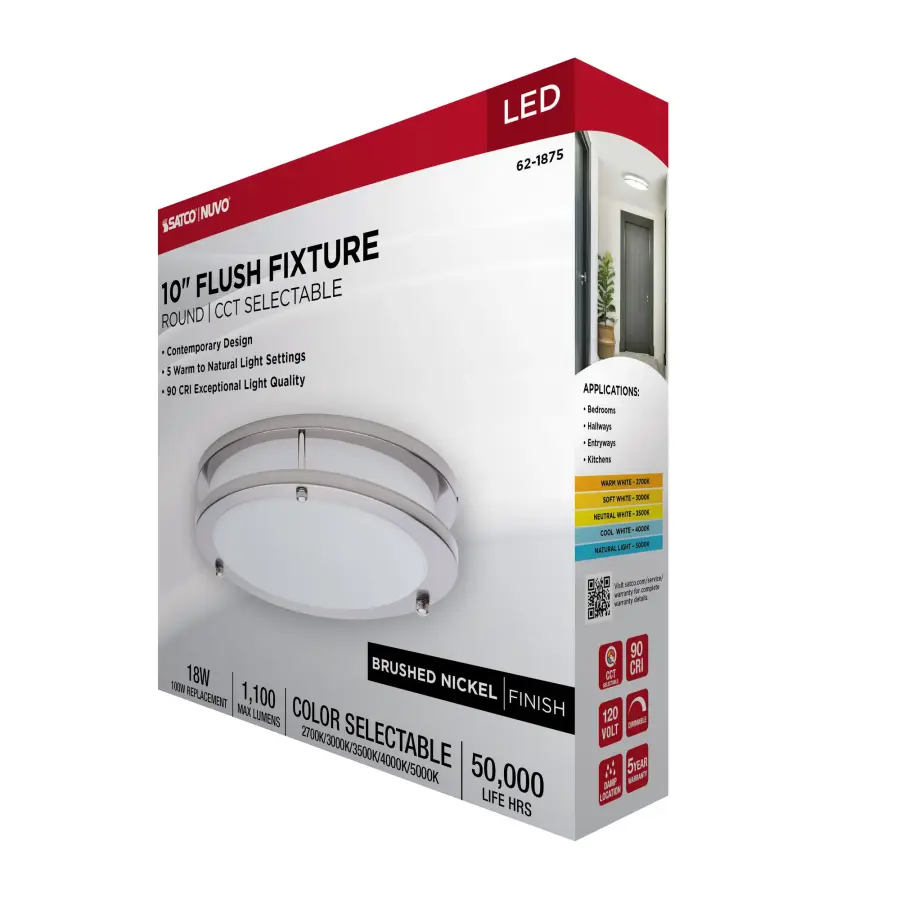 Glamour LED 10" Flush Mount in Brushed Nickel - Image 14