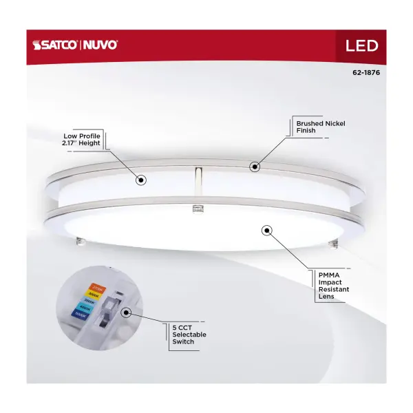 Glamour LED 13" Flush Mount in Brushed Nickel - Image 11