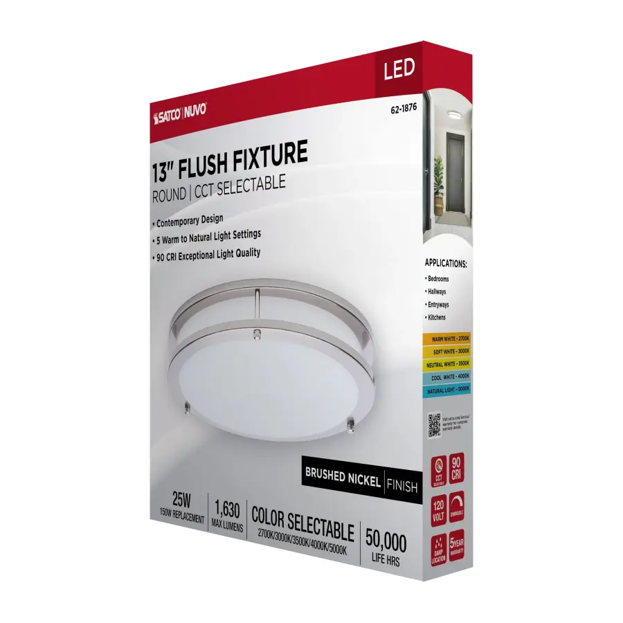 Glamour LED 13" Flush Mount in Brushed Nickel - Image 14