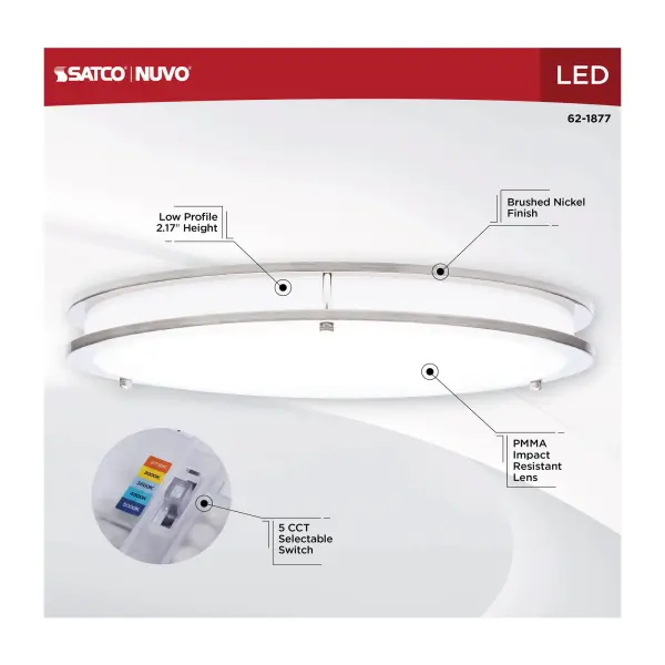 Glamour LED 17" Flush Mount in Brushed Nickel - Image 11