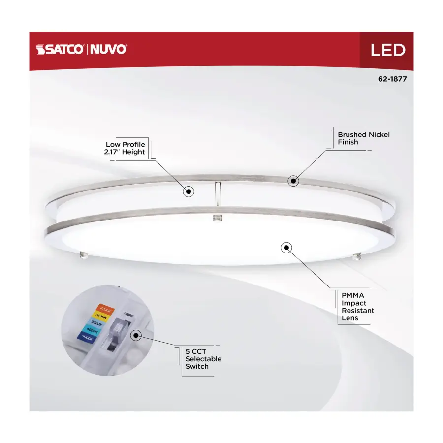 Glamour LED 17" Flush Mount in Brushed Nickel - Image 11