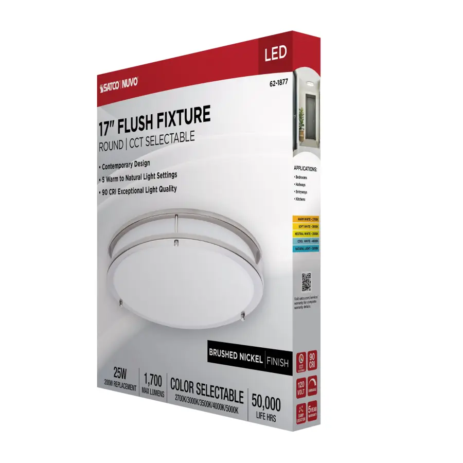 Glamour LED 17" Flush Mount in Brushed Nickel - Image 14