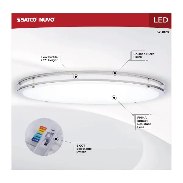 Glamour 24" LED Flush Mount in Brushed Nickel - Image 11