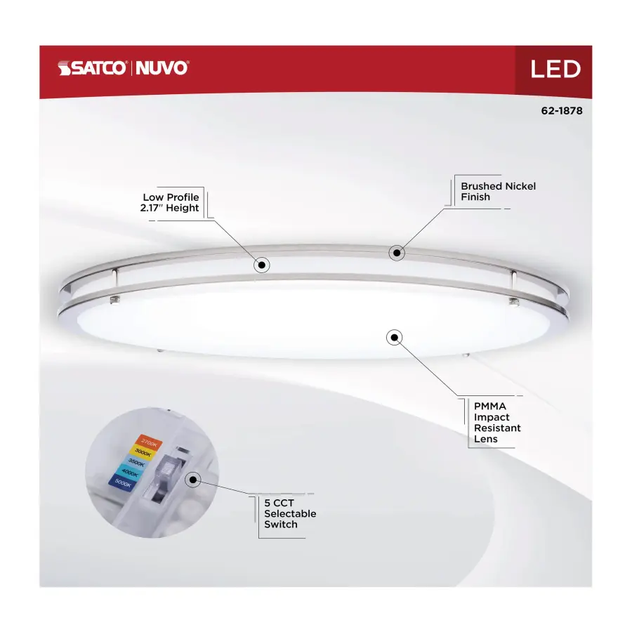 Glamour 24" LED Flush Mount in Brushed Nickel - Image 11