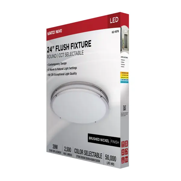 Glamour 24" LED Flush Mount in Brushed Nickel - Image 14