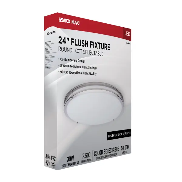 Glamour 24" LED Flush Mount in Brushed Nickel - Image 15