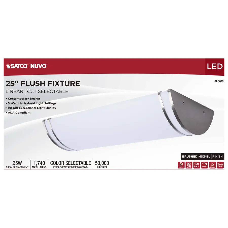 Glamour LED Linear Flush Mount - 25 Inch - Image 6
