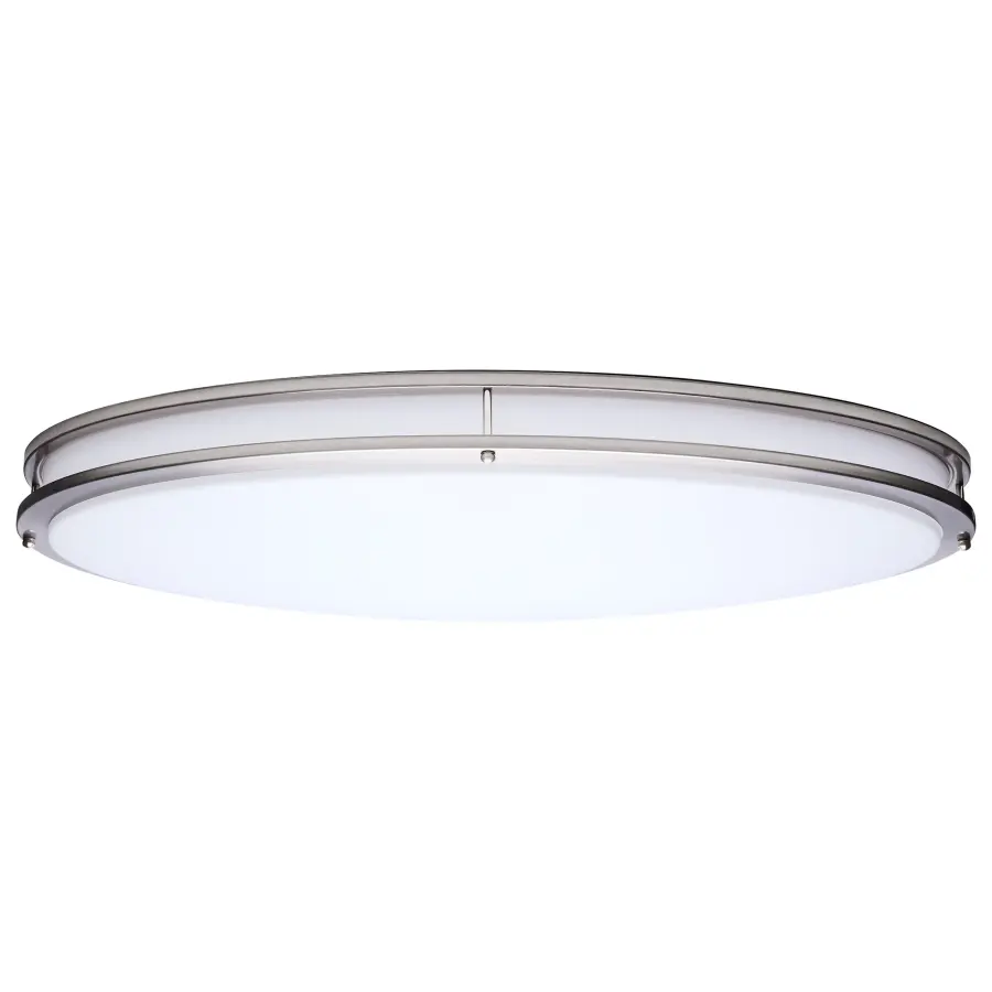 Glamour 32" Oval LED Flush Mount in Brushed Nickel - Image 1