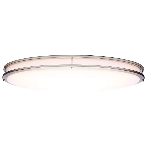 The Glamour 32" oval flush mount combines sleek contemporary design with advanced LED technology. Features 5 CCT selectable settings (2700K-5000K) and 90 CRI for optimal color rendering in any space. - alternate view